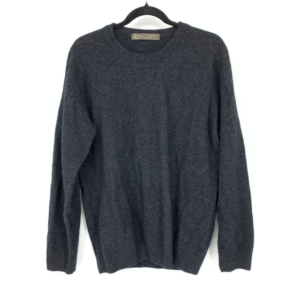 Noble Wilde Crew Neck Pullover Sweater Mens Sz M Dark Charcoal Gray Possum Fur